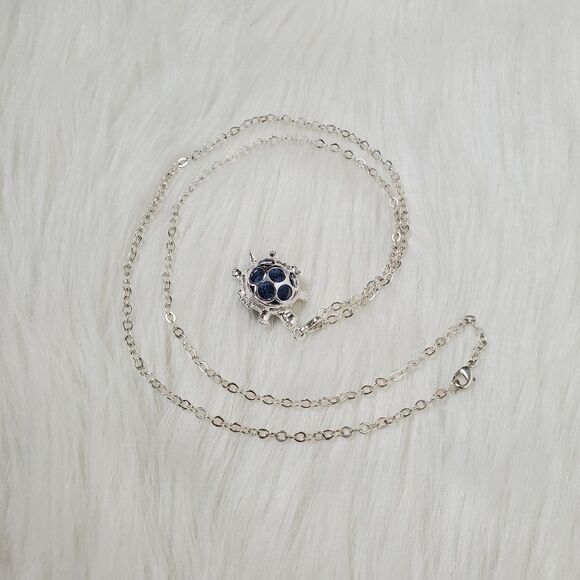 Aromatherapy necklace turtle shape with natural lava rock stone - Picture 3 of 11